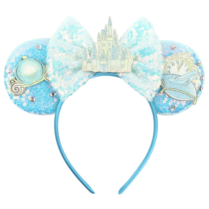 Disney Cinderella Mickey Ear Hoops Castle Pumpkin Carriage Headwear Amusement Park Decorative Hair Accessories