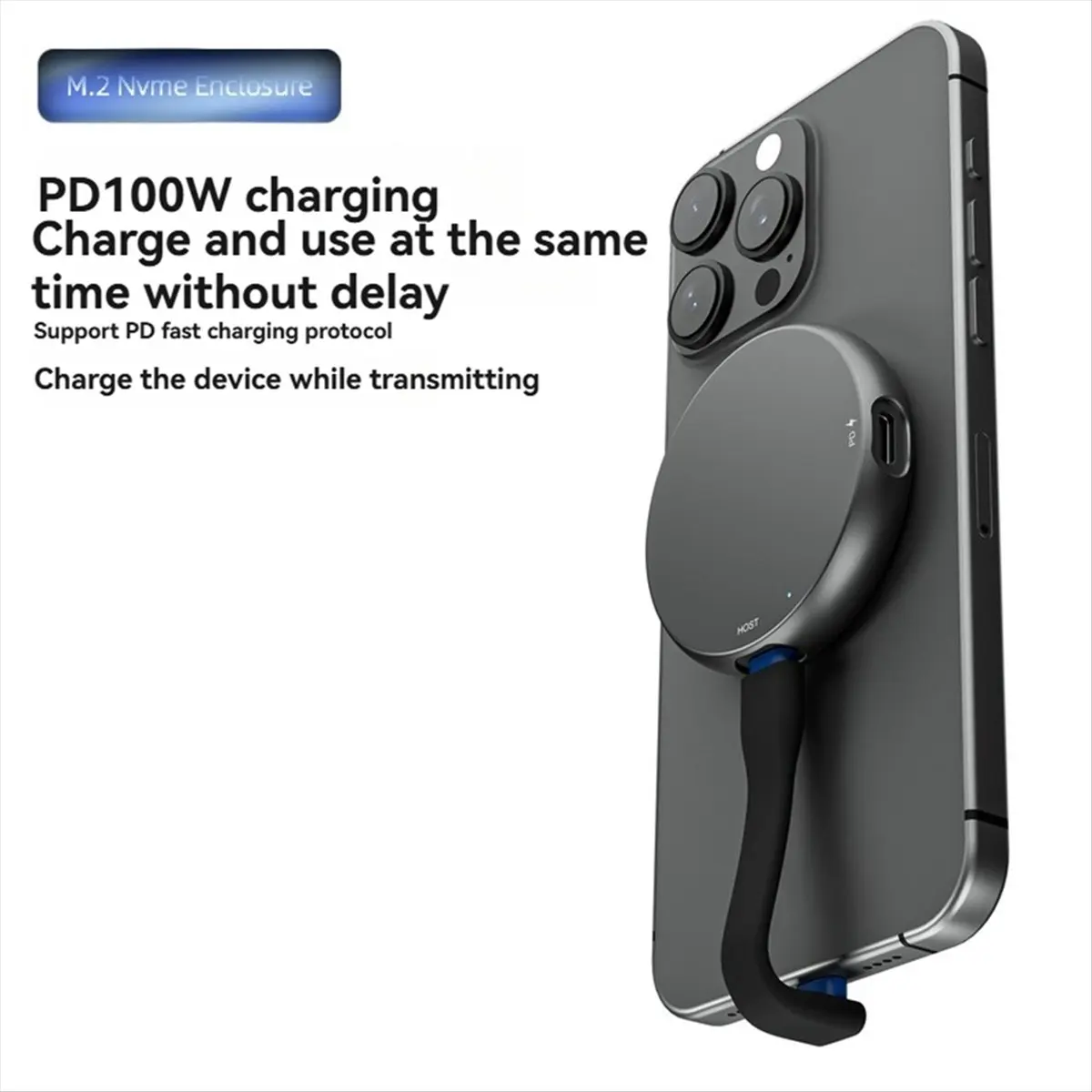 L77A المغناطيسي 2230 M.2 NVMe SSD الضميمة USB3.2 10Gbps صندوق القرص الصلب USB-C حافظة خارجية PD 100 واط شاحن سريع #3