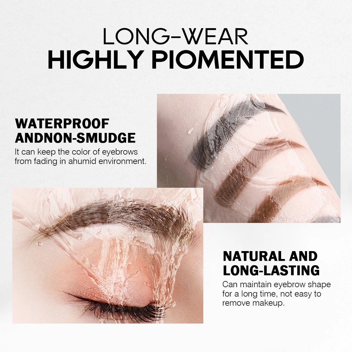 Lápiz de cejas de punta Triangular de doble punta con pincel, resistente al agua y duradero y 6 colores, perfecto para todo tipo de piel