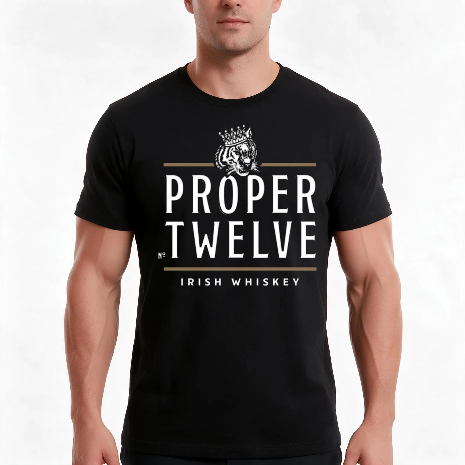 Proper 12 Proper Twelve Irish Whiskey T-Shirt, Summer Casual Cotton Tee, Oversized Streetwear Tops, Vintage Graphic Print
