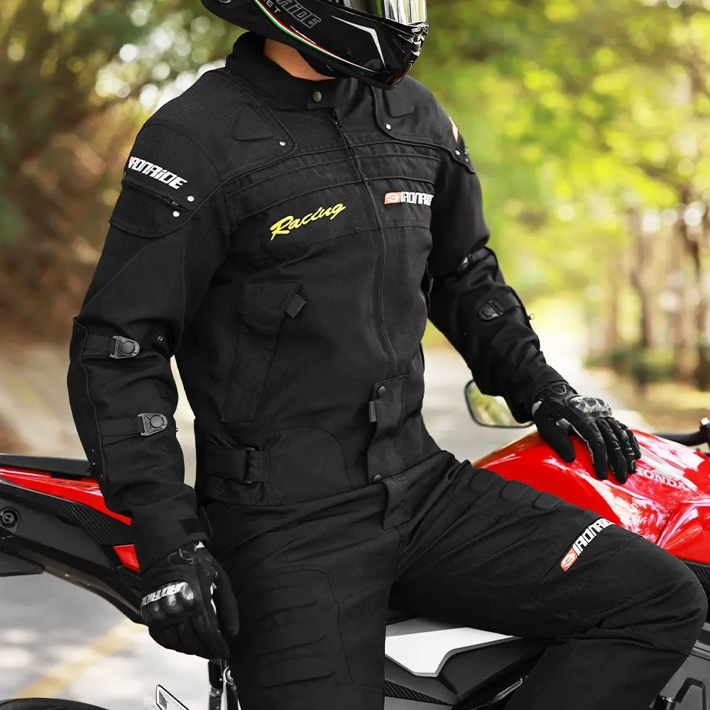 Jaket Motor Pria Mantel Berkendara Sepeda Motor Tahan Air Jaket Moto Pakaian Berkendara Sepeda Motor Perlengkapan Sepeda Motor Hitam