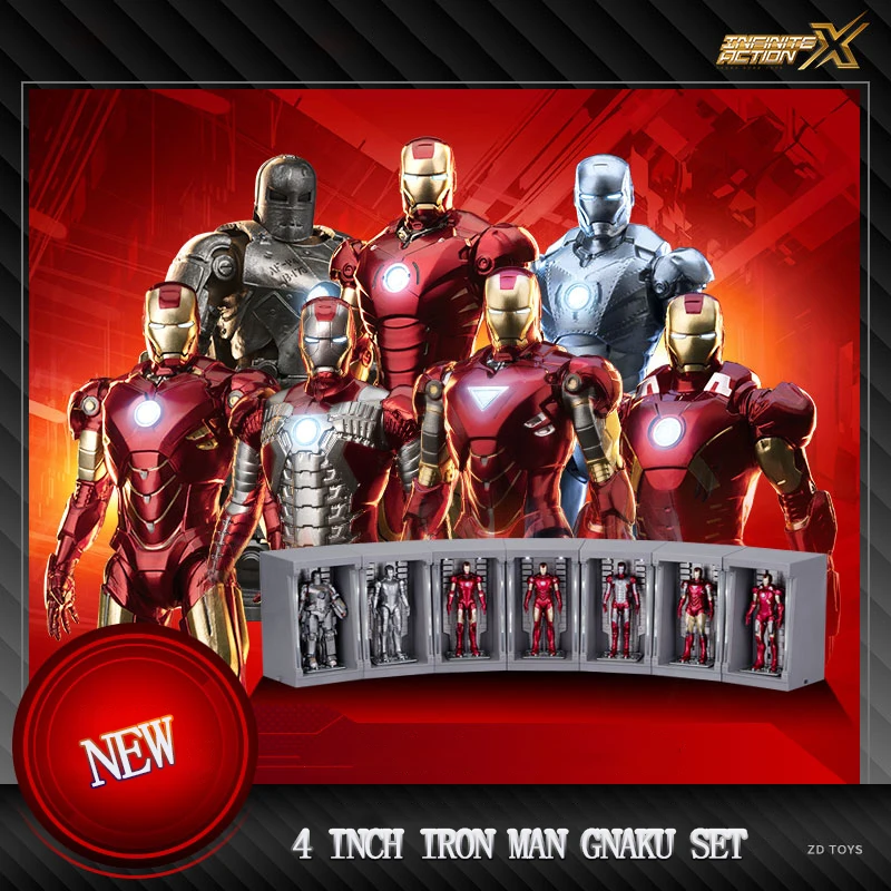 Zd Genuine Authorized Ml Legend 4 Inch Ironman Gnaku Set 1:20 Mini Figure Joint Movable Model Kids Collection Toy Birthday Gift