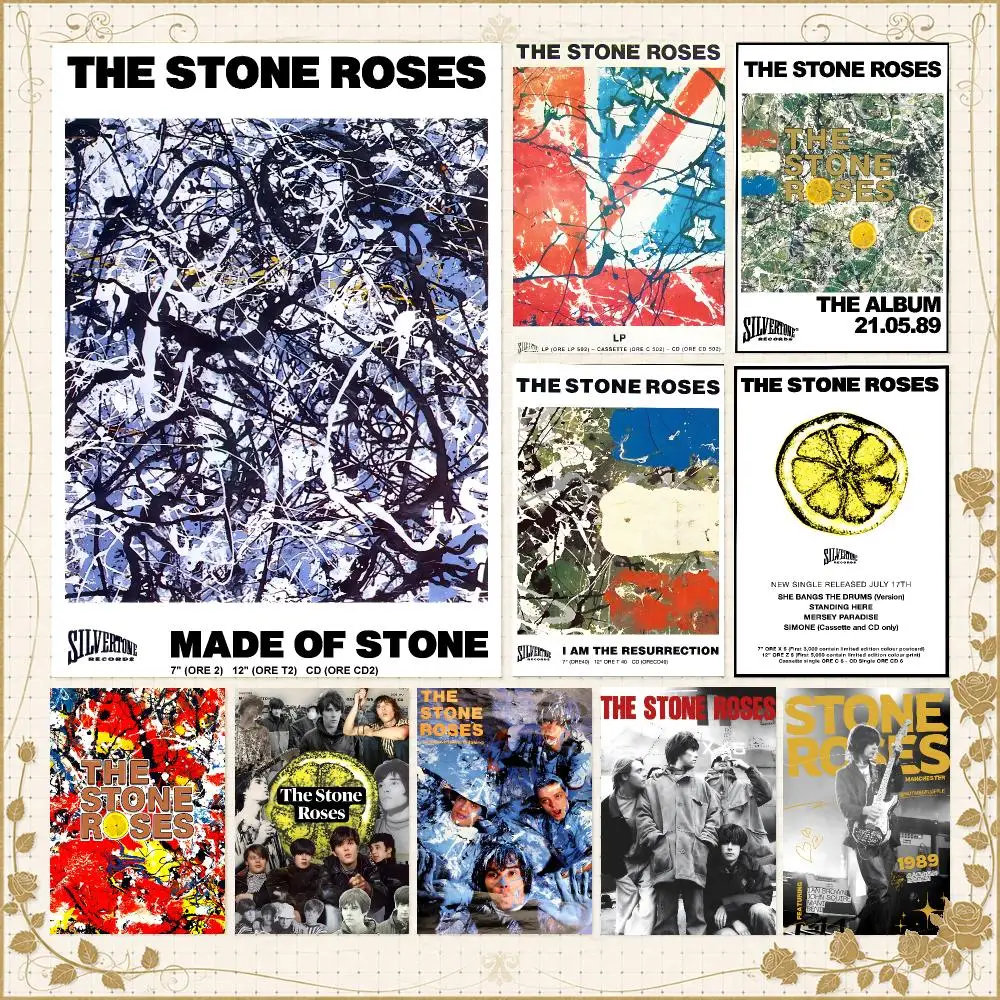 Band T-The Stone Roses Indie Rock Poster Wall Art Bedroom Living Room Dorm Bar Cafe Gym Studio Home Decor Gifts