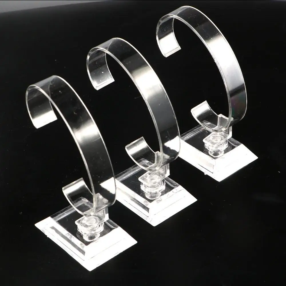 Transparente Uhr Display Racks Schmuck Rack Armband Armreif Uhr Halter Stehen Kunststoff Klar Uhr Display Halter Uhr Lagerung