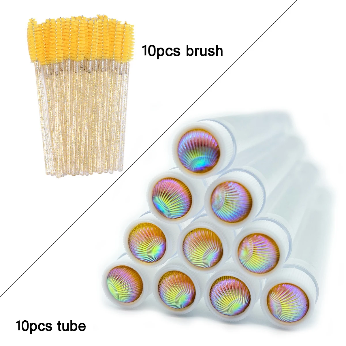 10 pezzi tubi per spazzole per ciglia con bacchette per mascara per ciglia in cristallo pettine per sopracciglia bobine contenitore applicatori per pennelli per ciglia strumenti per il trucco