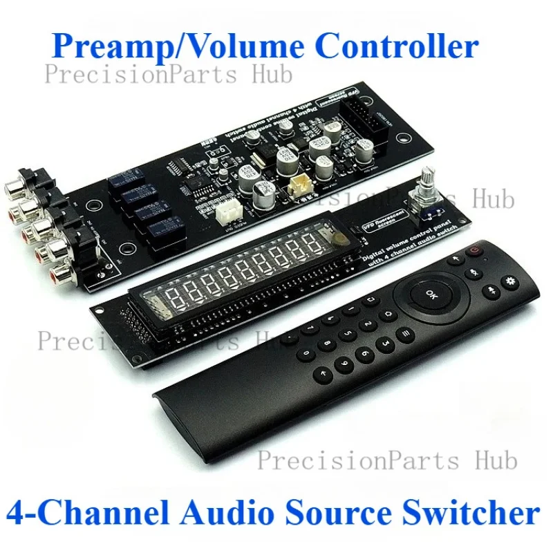 VFD display volume controller, remote control volume board HIFI fever front board 4 channels sound source switching board