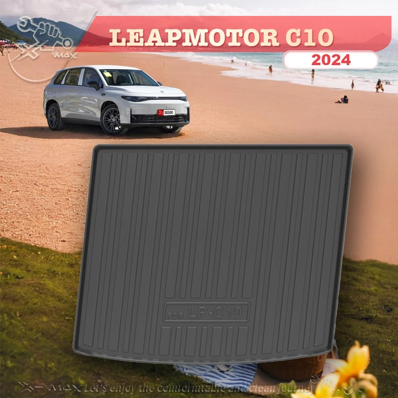 For LEAPMOTOR C10 2024 TPE Custom Fit Car Trunk Mat All Season Black Cargo Mat 3D Shaped Laser Measured Trunk Liners ﻿