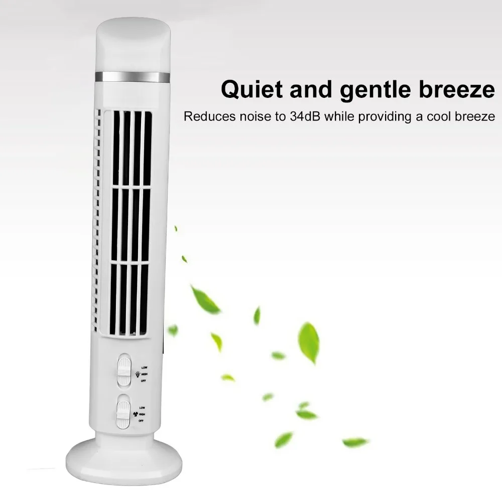 مروحة برج USB بلا شفرات محمولة مع إضاءة ، مروحة مكتب ، منزل ، غرفة نوم ، مكتب