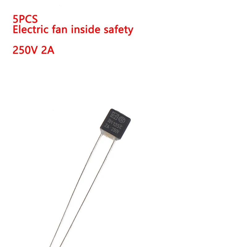 Innovative 5PCS Thermal Fuse 2A135 Degrees Electric Fan Internal Safety Motor Temperature Safety Temperature Protector