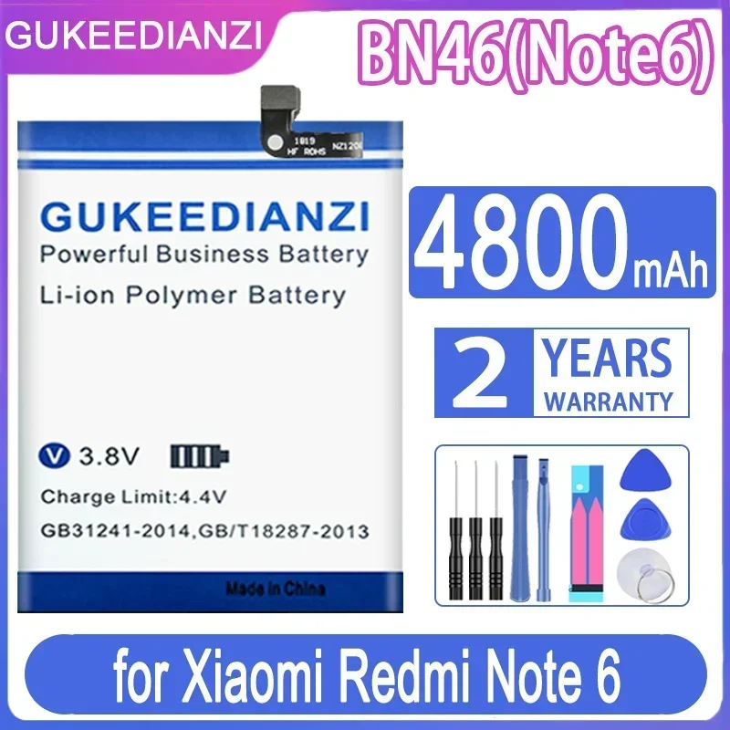 

Сменный аккумулятор GUKEEDIANZI BN46 4800 мАч для Xiaomi Redmi 7 Note 6 8 8T Note 6 Note 8 Note 8T