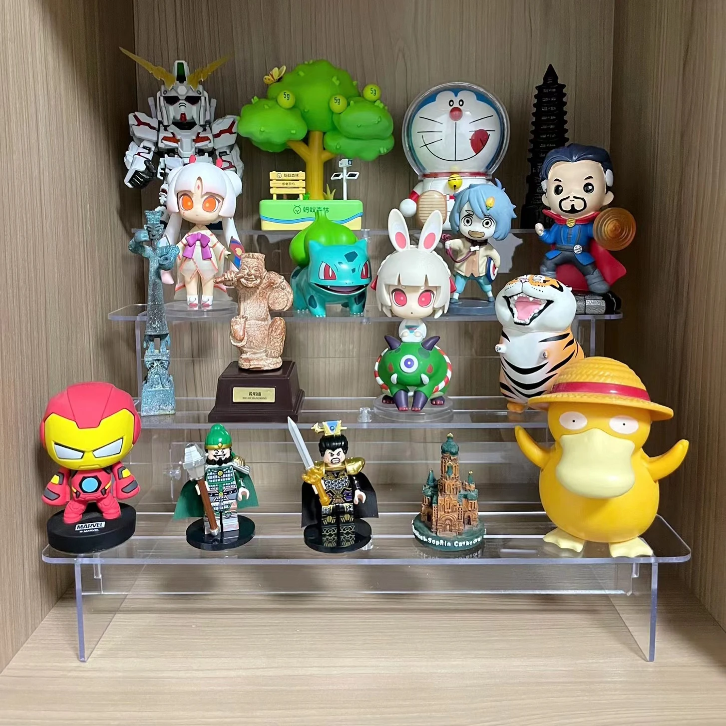 Acrylic Multi-Layer Shelf Standing Brand Display Stand Ladder Frame Bubble Mat Transparent Blind Box Hand-Made Model Base Stand