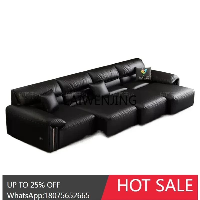 Elephant Ears Italian Leather Sofa Multifunctional Retractable Translation Sofa Bed