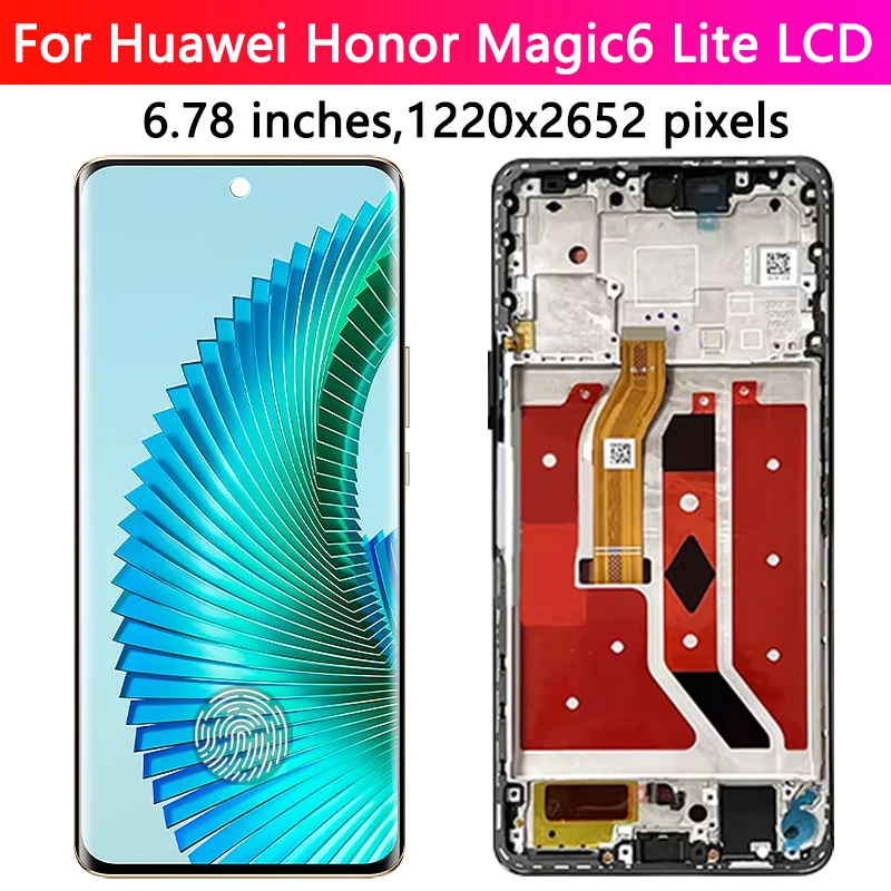 6.78“inch AMOLED For Honor Magic6 Lite ALI-NX3 LCD Replacement for HUAWEI Honor Magic 6 Lite LCD Touch Screen Digitizer Assembly