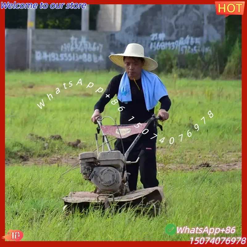 2026 New Agricultural Hand Push Rotary Tiller Farm Weeding Tiller