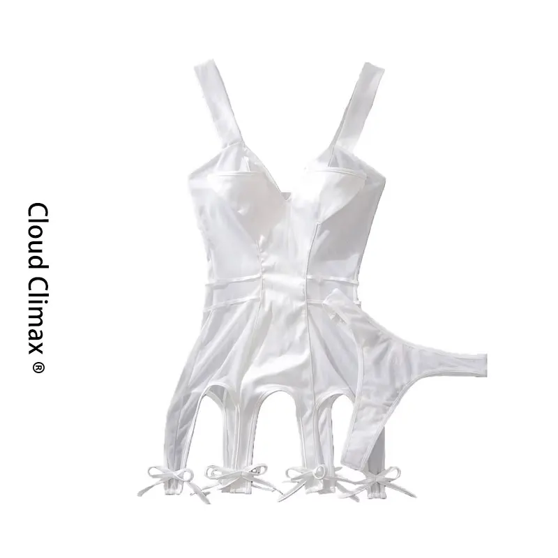 

Белый женский сексуальный интересный комплект, комплект нижнего белья для похудения, лоскутный дизайн, смысл, карман, формирующий сексуальный комплект нижнего белья