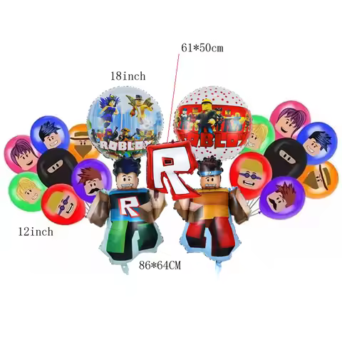 Roblox Birthday Party Balloons Latex Number Foil Balloon Set Baby Shower For Kid Happy Birthday Party Decorations Supplies Gifts