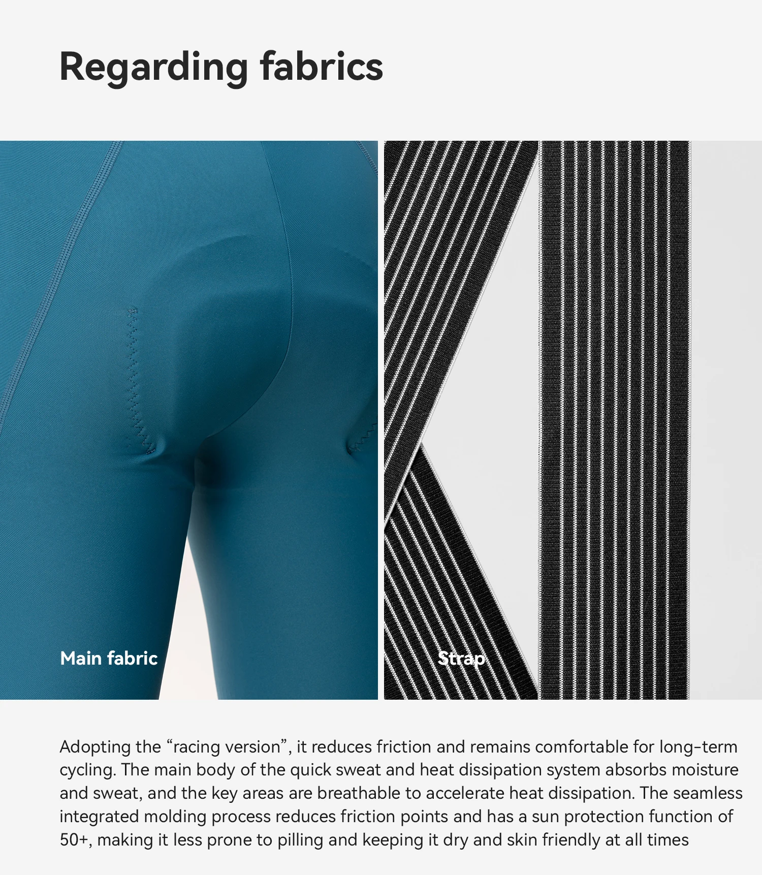 ROCKBROS Herren-Radlerhose, Sommer, 3D-Druck, mit integriertem Polster, antibakterielle, atmungsaktive Fahrrad-Latzhose. – Detail 9
