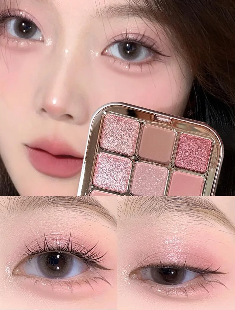 GlamColour Paleta de sombras de 9 cores, tudo em um, multiuso, fosco e brilhante, sombra de longa duração, tons terrosos, maquiagem