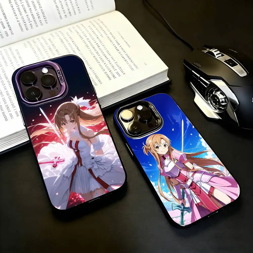 Sword Art Online Asuna-A  Phone Case For iPhone17,16,15,14,13,12,11 Plus,Pro Max Black Candy silver phone case