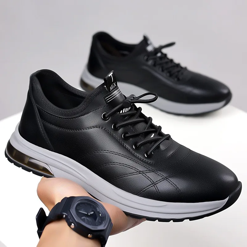 

Spring Autumn Designer New Soft Leather Casual Man Shoes Fashion British Style Slip-on Light Outdoor Walking Men's Sneakers