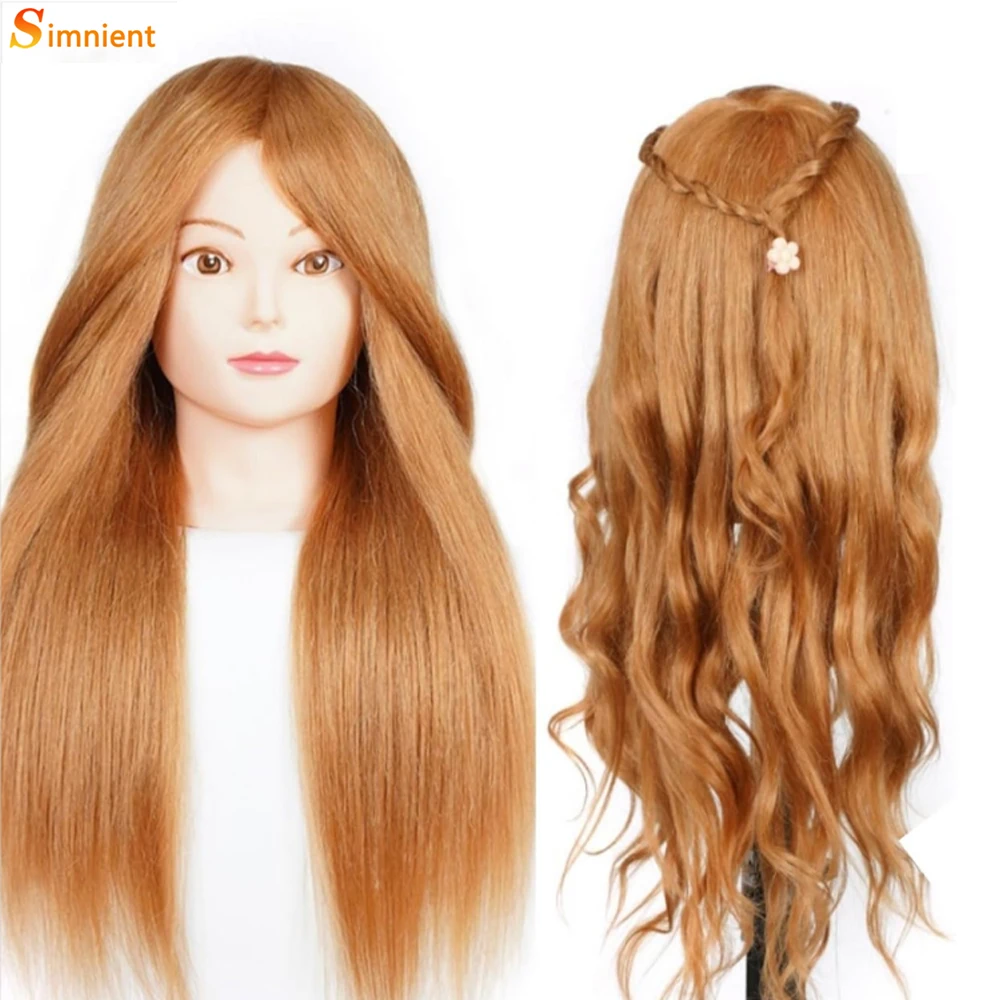 85%Real Hair Doll Head For Hairstyle Professional Training Head Kit Mannequin Head Styling To Practice Hot Curl Iron Straighten