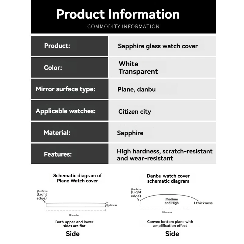 Scratch resistant sapphire for CITIZEN light kinetic energy orange BM8475 watch mirror glass watch mask accessories