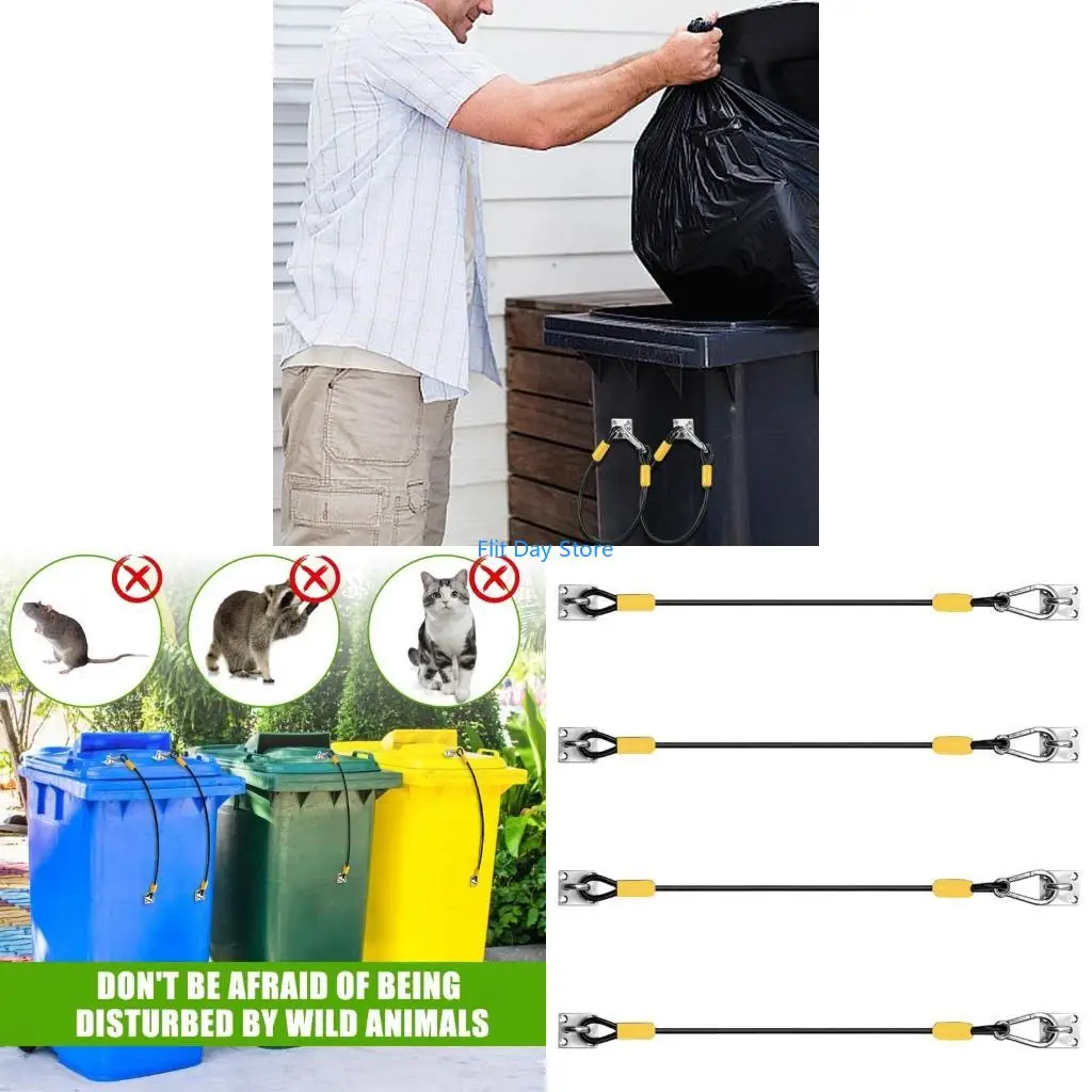F92C Trash Can Lid Latches Systems Universal Waste Bin Lid lock Simple Installation
