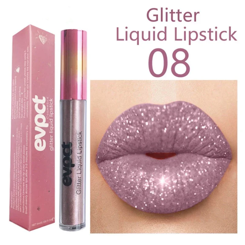 Waterproof Diamond Shimmer Glitter Lip Gloss 15 Colors Matte Glitter Liquid Lipstick Diamond Pearl Colour Lip Gloss Sexy Makeup