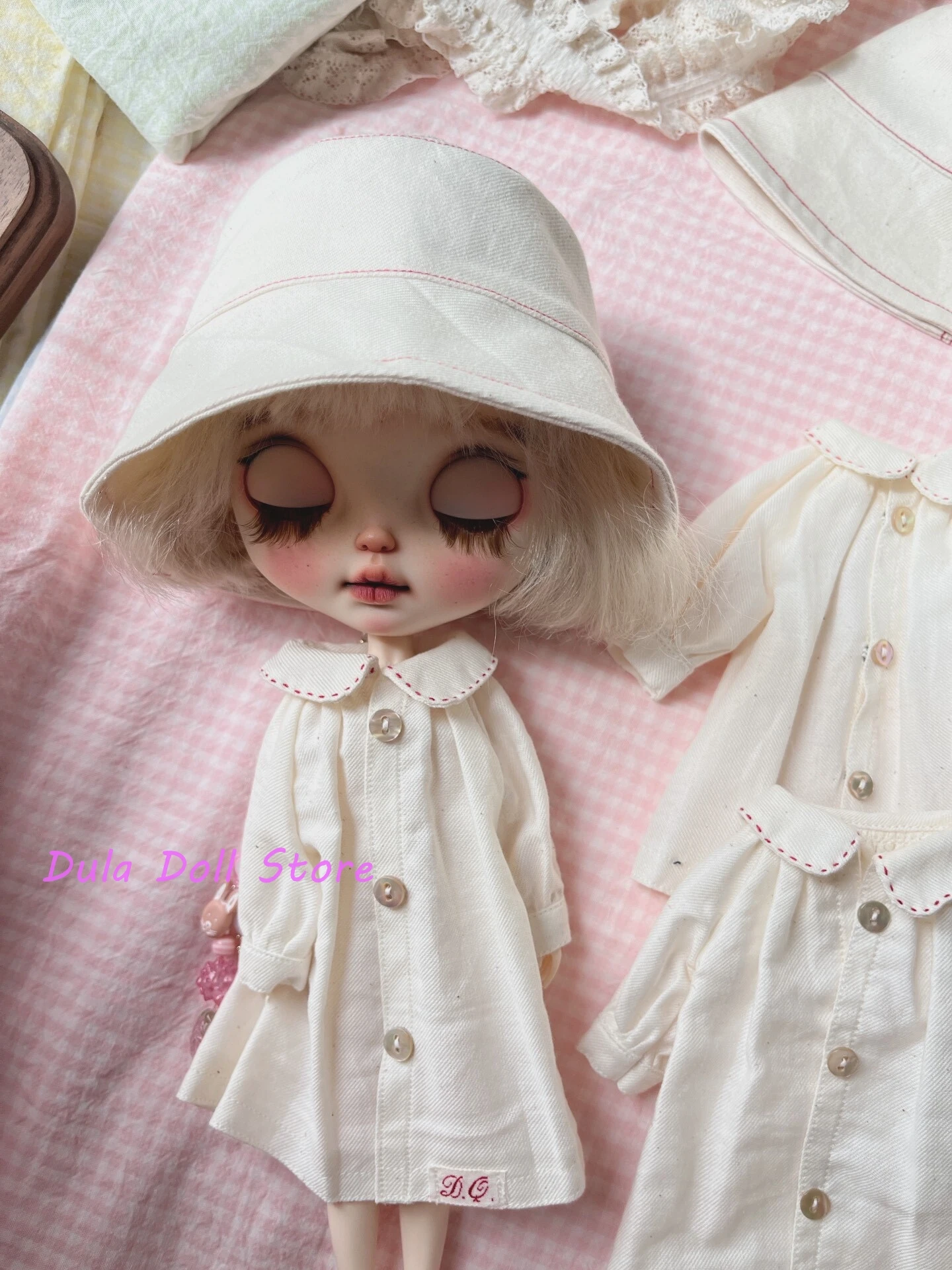 

Одежда для кукол Dula, белая шапка и пальто для куклы Blythe Landazz Landoudou ob24 ob22