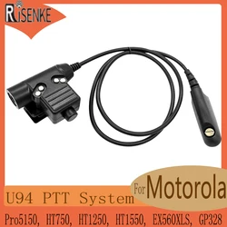 Adaptateur de casque pour talkie-walkie RISENKE, système PTT U94, pour radio Motorola Pro5150, HT750, HT1250, HT1550, EX560XLS, GP328