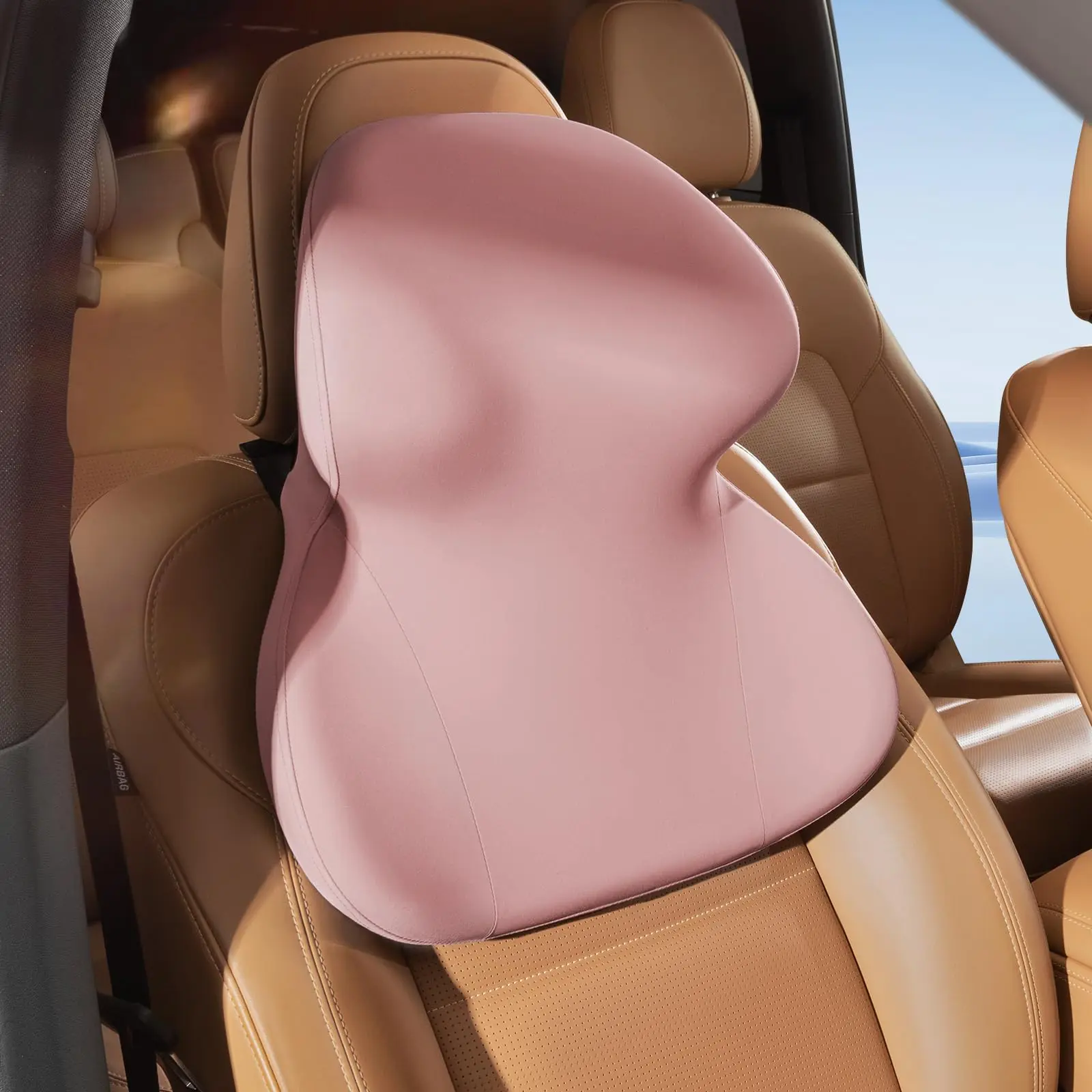 

Ergonomic Car Headrest Pillow With Memory Foam For Neck Shoulder Support Pink