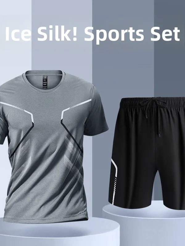 

Men's Spor Casual Running Outfit Breathable Me Set ort Sve T-irt And orts Summer Collection Qui Dry Comfortable