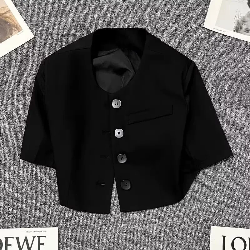 

Women's Coat New Jacket Black Short Suit Jacket Women's High-Quality Temperament Loose Cardigan Fried Street Coat Jacket Thin