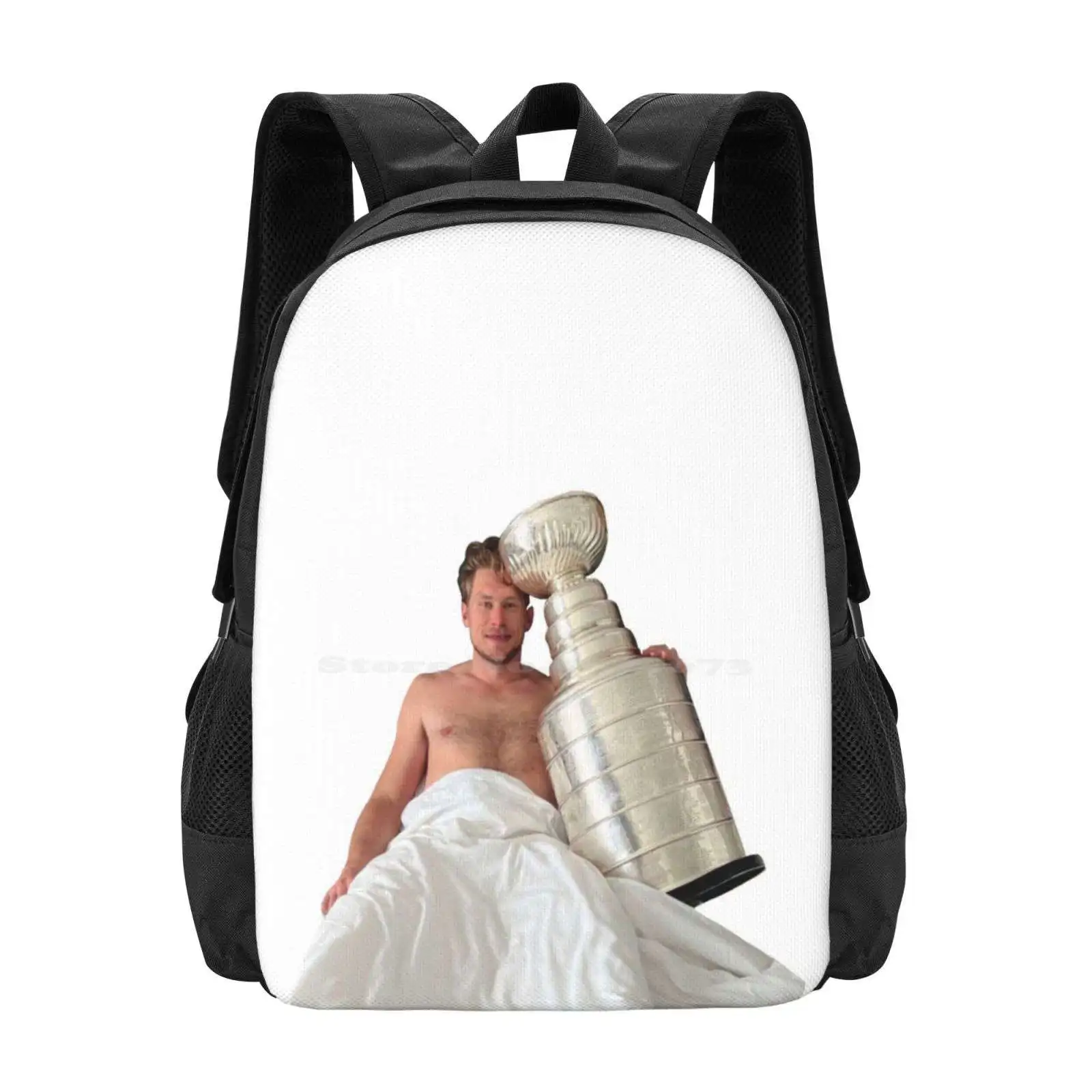 Erik Johnson And The Cup Hot Sale Schoolbag Backpack Fashion Bags Avalanche Erik Johnson Ej The Cup Colorado Ice Hockey Avs