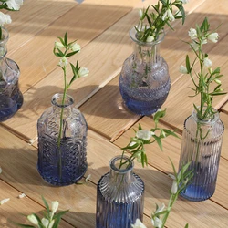 Set of 5 Glass Bud Vase For Table Centerpieces Mini Vintage Flower Vases For Party Decoration Decorative Wedding Recepetion