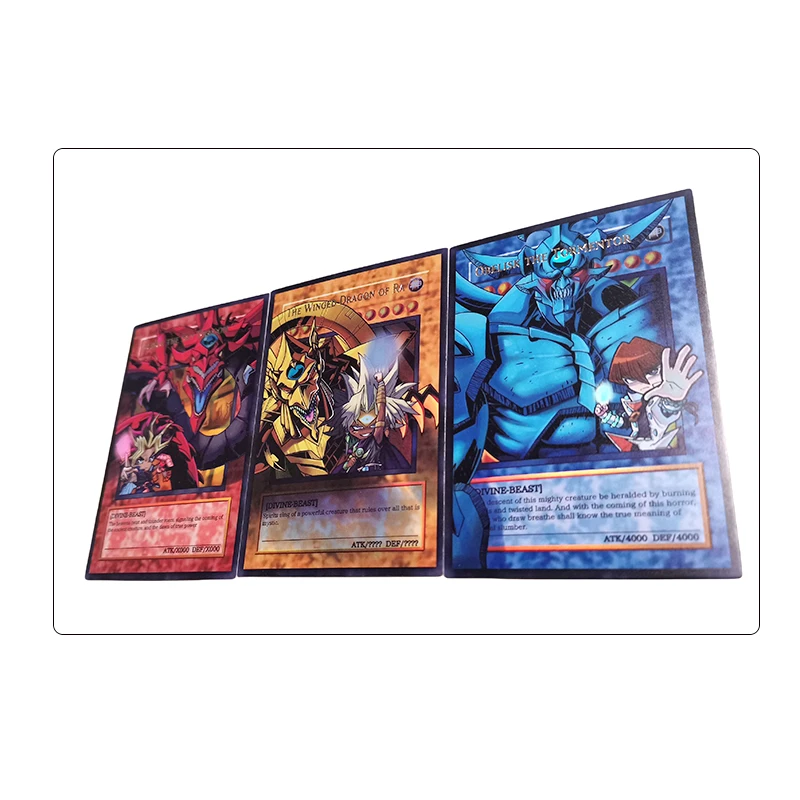 Diy Homemade Yu-Gi-Oh! Slifer The Sky Dragon Anime Character Bronzing Rare Collection Flash Card Cartoon Toys Christmas Gift