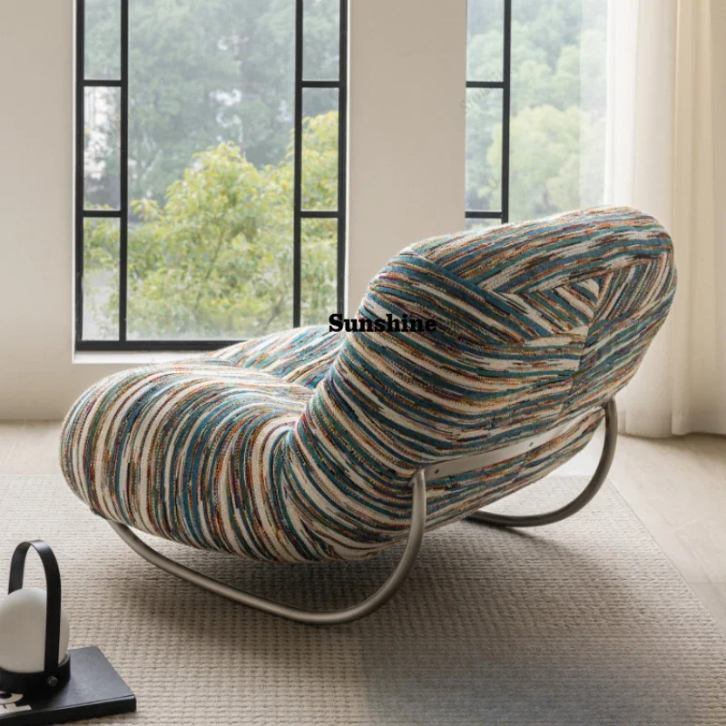 

Balcony Leisure Single Chair Living Room Iron French Reading Rocking Stools Lazy Sofa Nordic Sedie Da Soggiorno Furniture Home