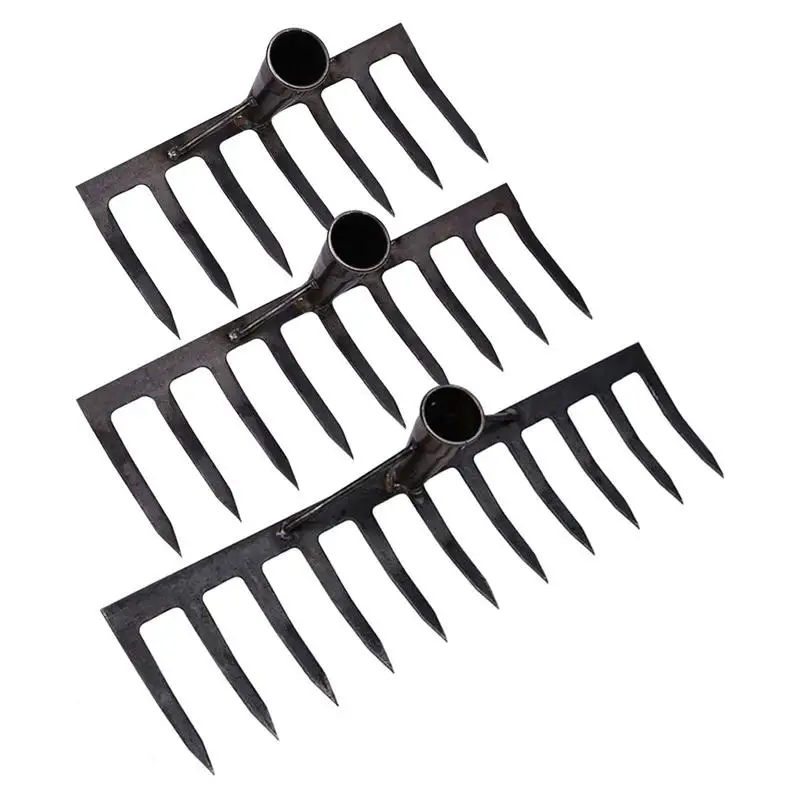 Metal Garden Rake Loosen Soil Weeding Scarifier Artifact Agricultural Tool Dethatching Rake With Sharp Teeth home garden Weeding