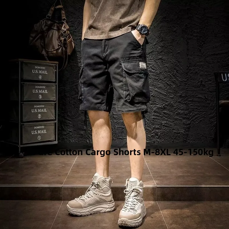 

plus Size 300 Pou Men's Workwear orts Casual Cotton Five-Quarter Length Faionable Versatile Summer Leisure Trousers