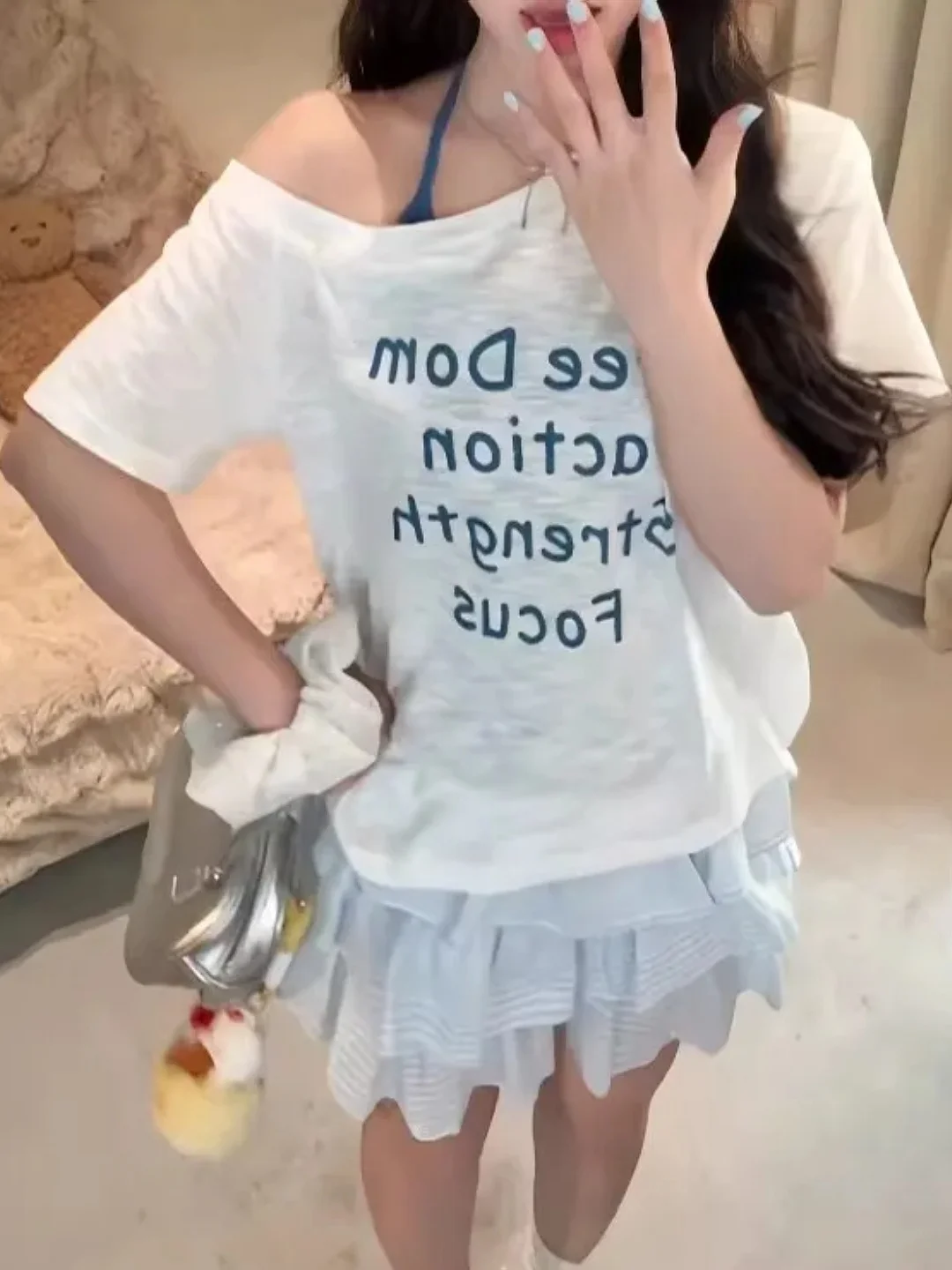 

Sweet Style plus Size T-Shirt And Halter Neck Dress Two Piece Set Summer New Arrival Beautiful And Stylish Outfit for Women