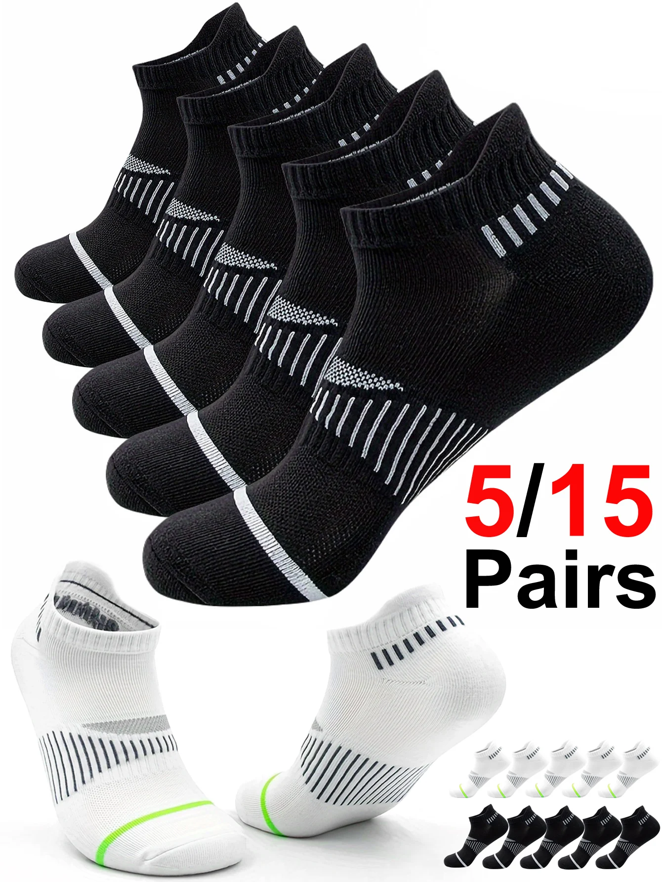 Calcetines Clásicos Blancos para Hombre, Unisex, Deportivos, Antideslizantes, Transpirables, para Correr, Baloncesto, Actividades al Aire Libre, 6/12 Pares por Pedido