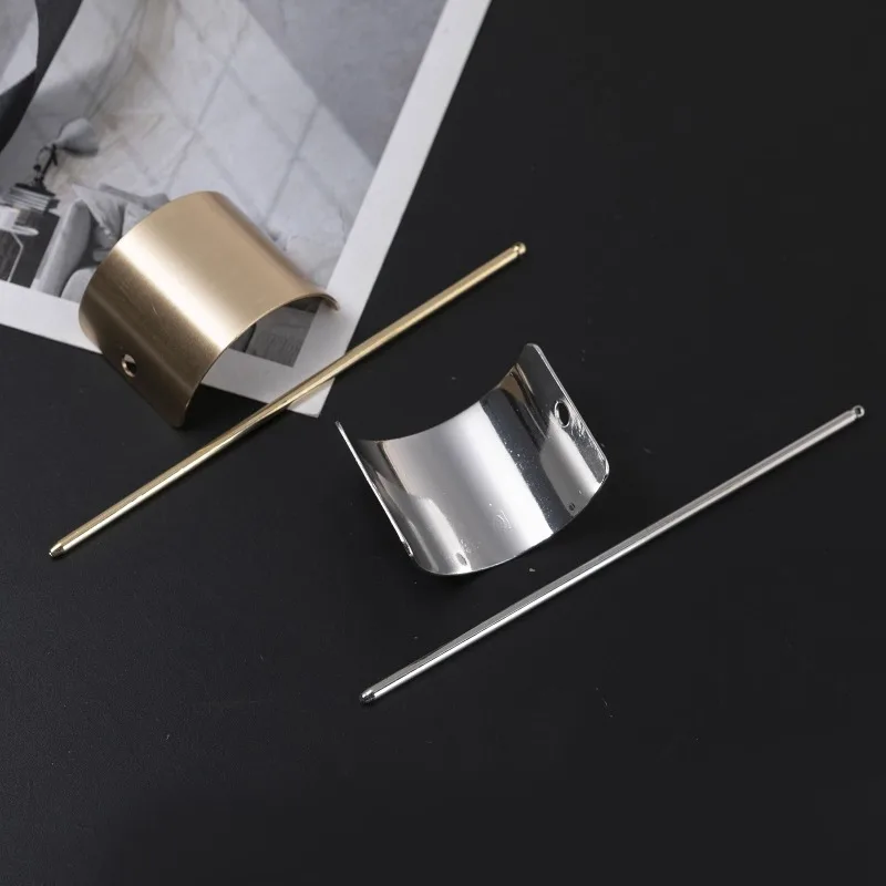 New Styles Square Women's Hair Sccessories Smooth Geometric Rectangular Golden Brushed Hairpin U-shaped Hairpin