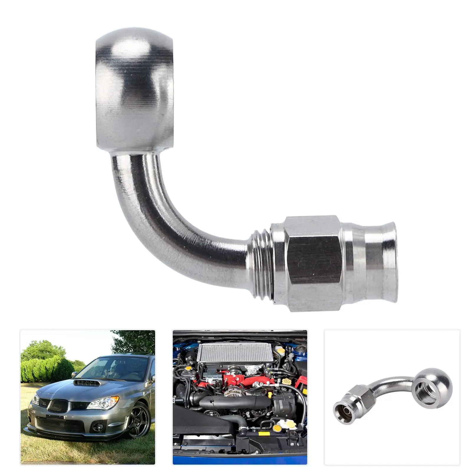 AN-3 Banjo Eye Brake Hose Fitting 90 degrees Banjo Eye Brake Hose Adapter Stainless Steel for auto Accessories