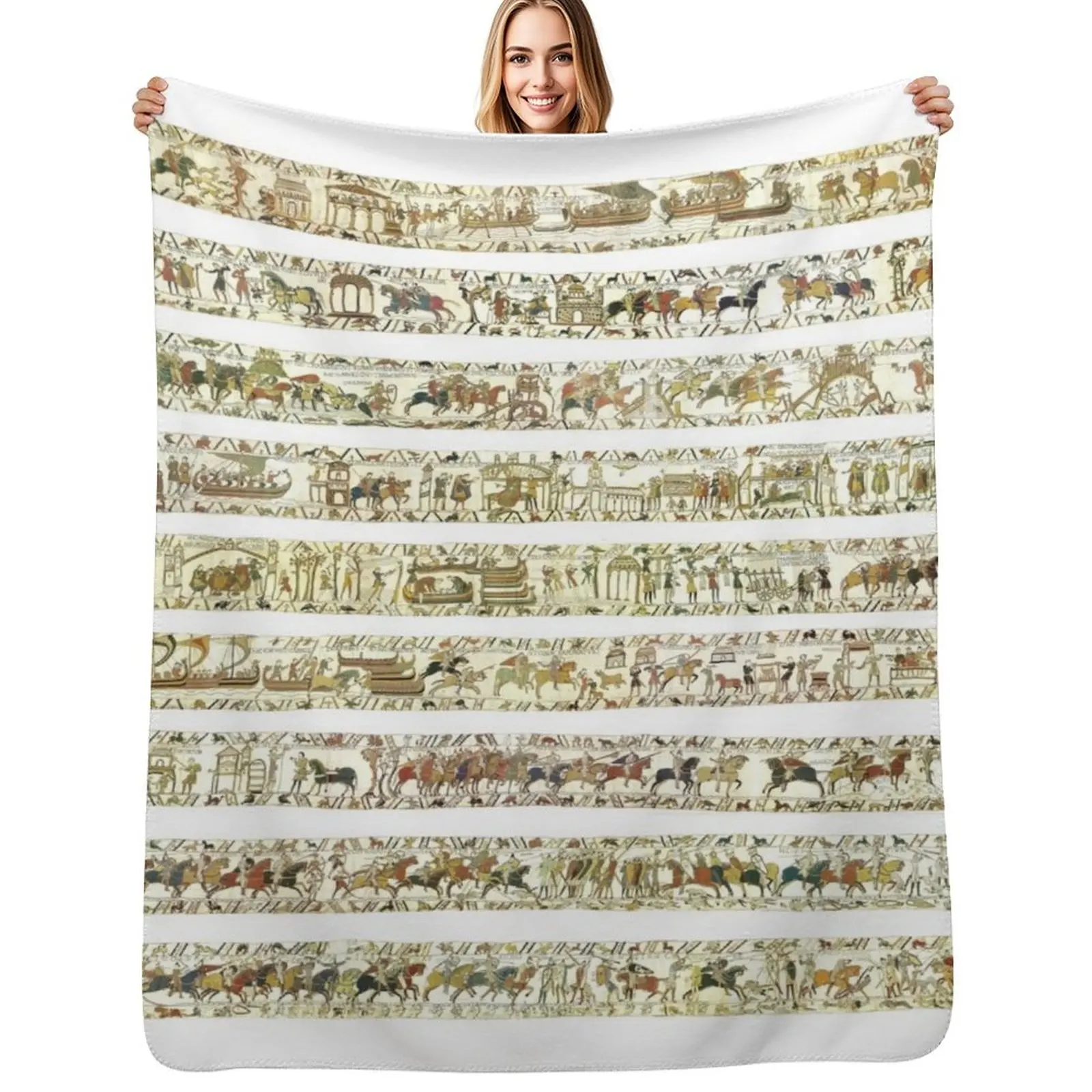 

Complete Bayeux Tapestry Throw Blanket Reusable Durable Soft Blanket for All Seasons