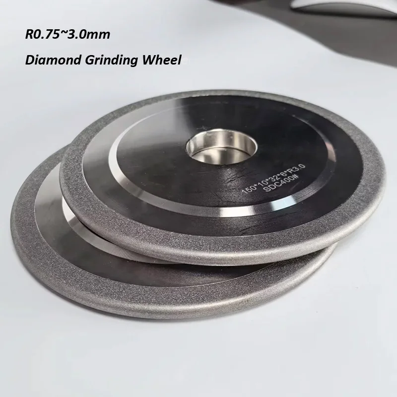 R0.75-R3mm Arc Round Edge SDC Diamond Grinding Wheel Disc for Grinding Tungsten Steel  Metal Ceramic Milling Cutter Glass