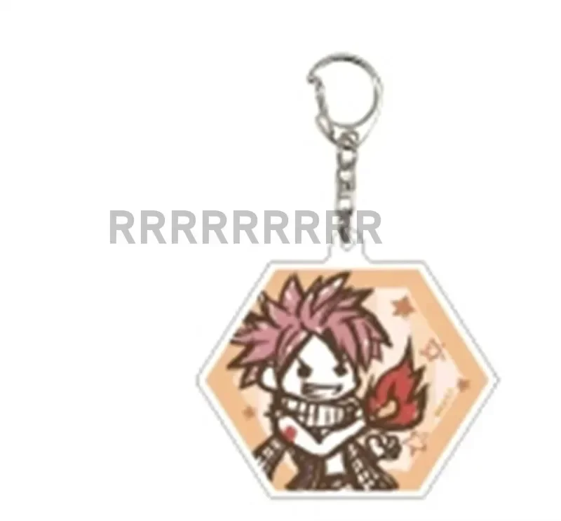 Anime Mavis Vermilion Lucy Erza Happy Gray Natsu Dragneel Keychain Doll Game Acrylic Keyring Bag Pendant for Gift