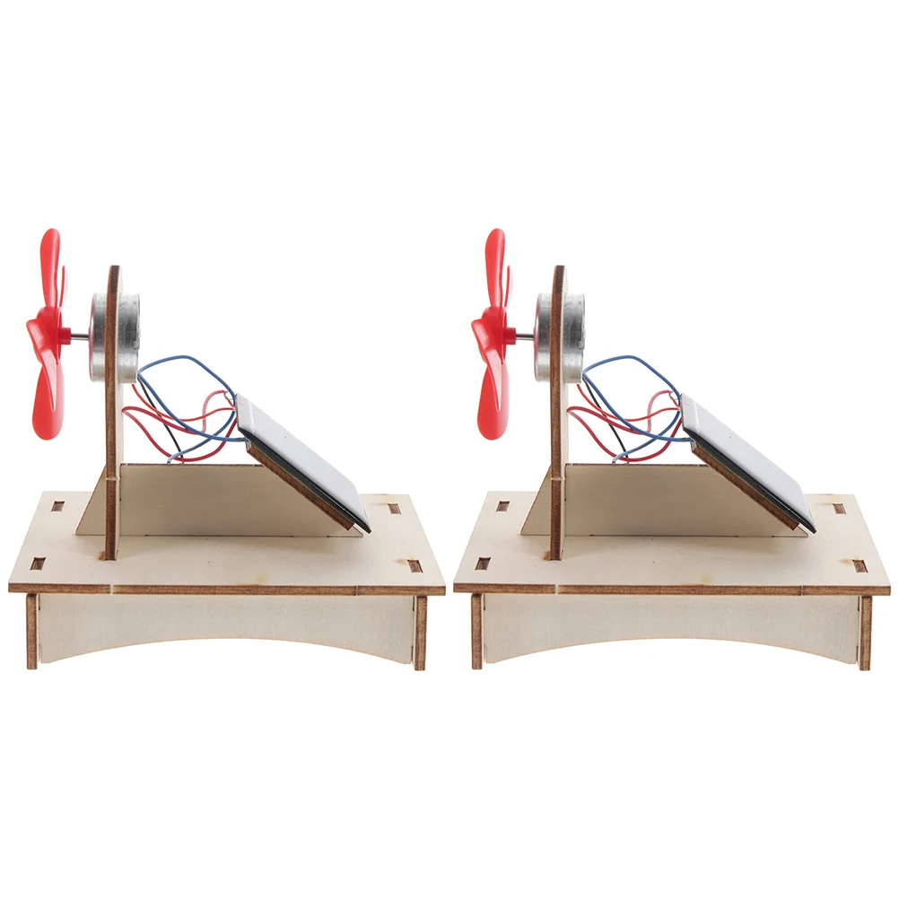 2 set di progetti scientifici con ventole ad energia solare Sussidio didattico Ventilatore solare in legno Assemblare Progetto scientifico con ventola solare