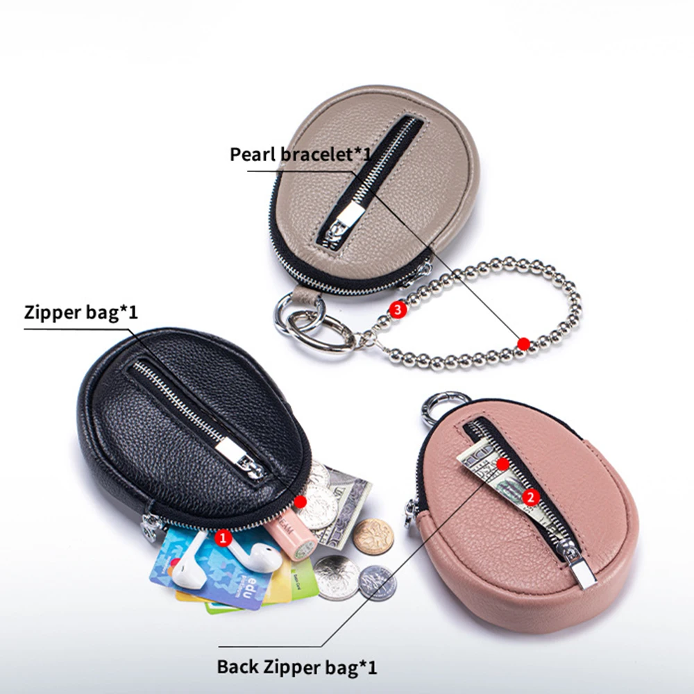 Новый женский браслет из натуральной кожи с жемчугом, нулевой кошелек, простая сумка для хранения монет, помады, сумка для наушников, сумка с подвеской