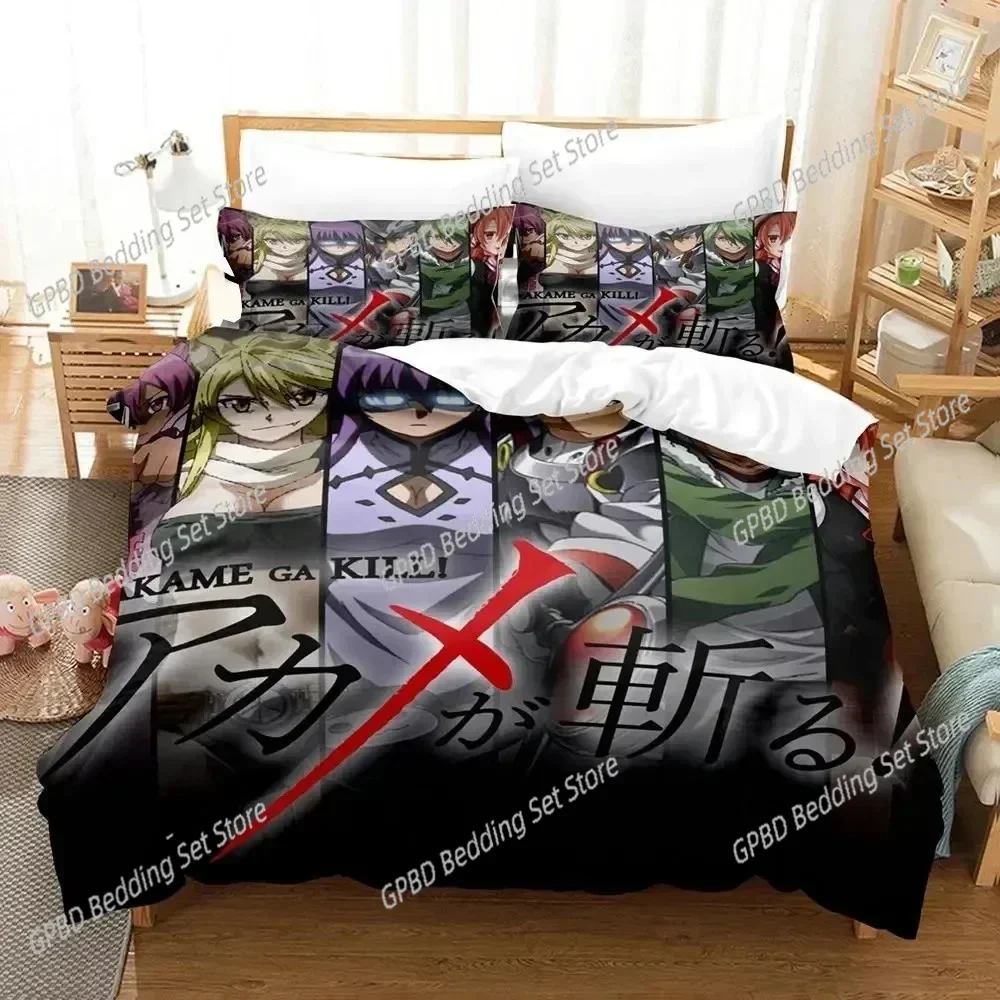 Luxury  New Anime Akame ga Kill Esdeath Bedding Set Boys Girls Twin Queen Size Duvet Cover Pillowcase Bed Kids Adult Home