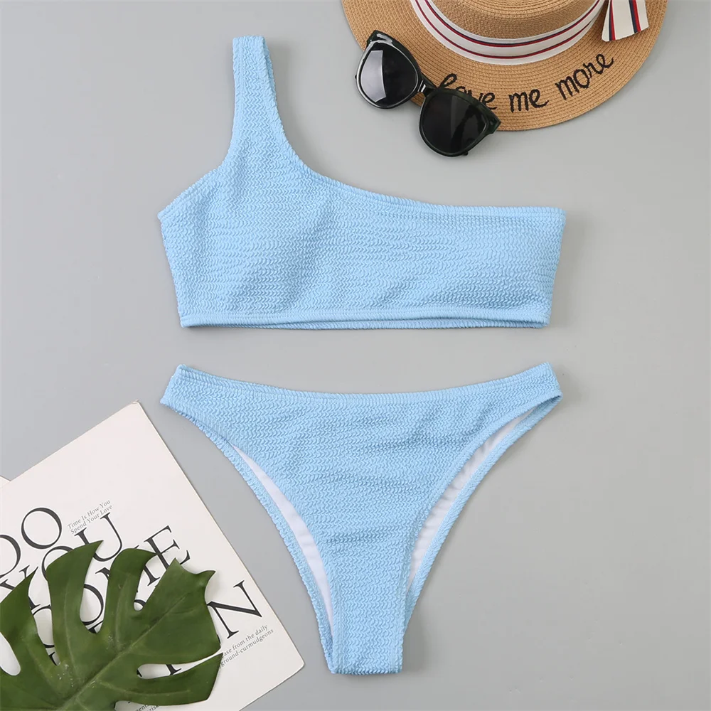 Sexy Wrinkles Bikini Push Up Swimsuit Y2K Vacation Swimwears Women Two Piece Beach Wear Bathing Suits Biquini Maillot Bain Femme